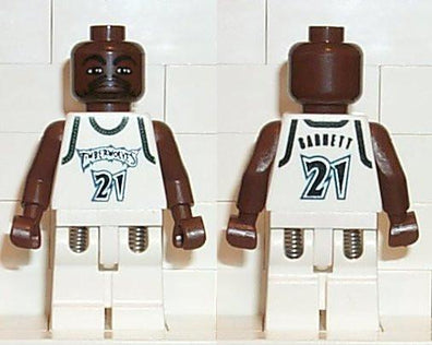 LEGO Minifigure-NBA Kevin Garnett, Minnesota Timberwolves #21 (White Uniform)-Sports / Basketball-NBA019-Creative Brick Builders